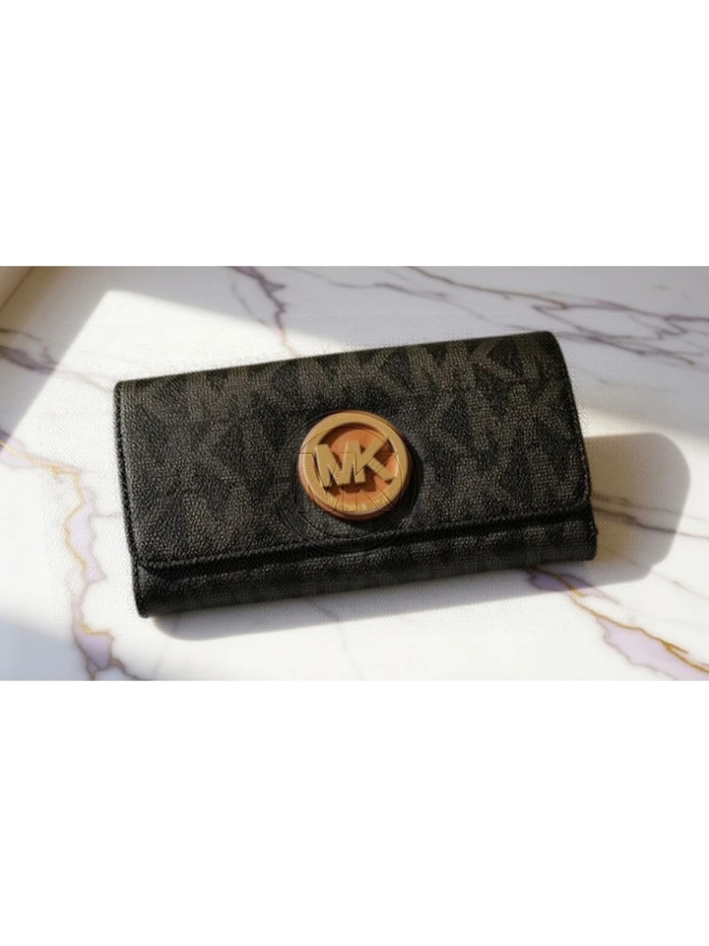 Michael Kors Black Logo Continental Wallet